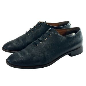 Chloe Lace Up Derby Black Leather Women's Shoes Size  37.5 EU/7.5 US